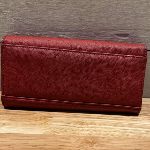 GUESS Women's Wallet Maroon/Red Zip Pocket, Outer Pocket, 14 Card Holders - Picture 3 of 8